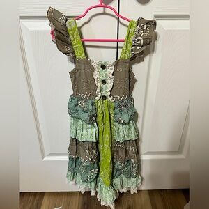 Mustard Pie Girl’s Ruffle Dress- Multi color- 4T
